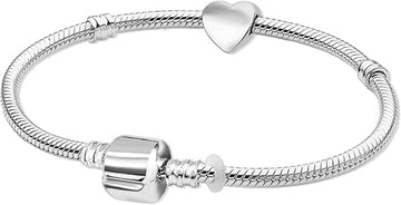 Silver Plated Starter Heart Charm Bracelet