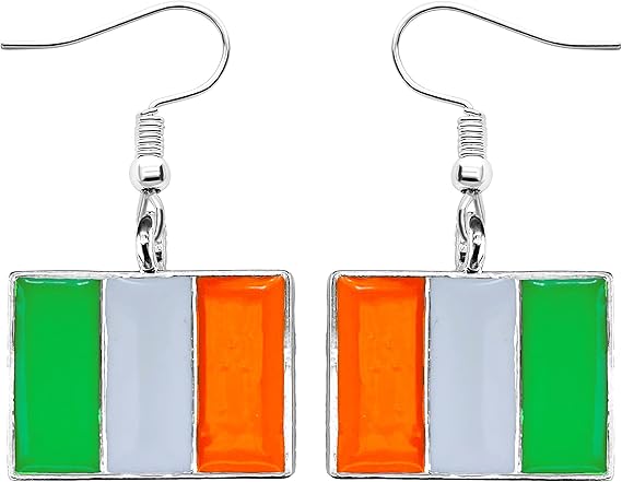 Ireland Irish Flag Novelty Dangly Earrings