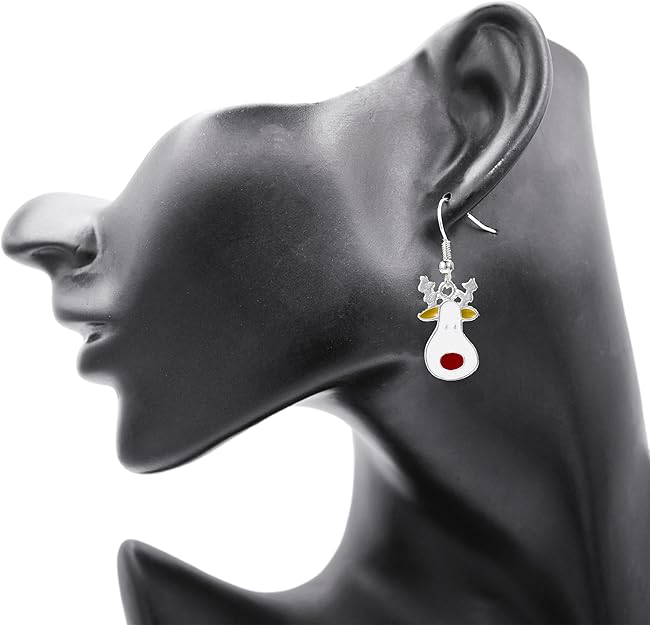 Rudolph Red Nosed Reindeer Drop Dangly Earrings