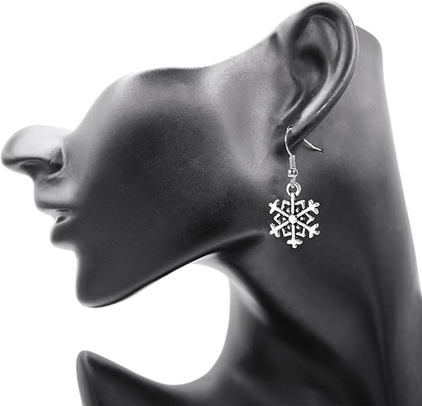 Christmas Snowflake Dangle Dangly Earrings