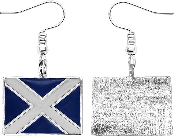 Scottish Flag Dangle Charm Earrings